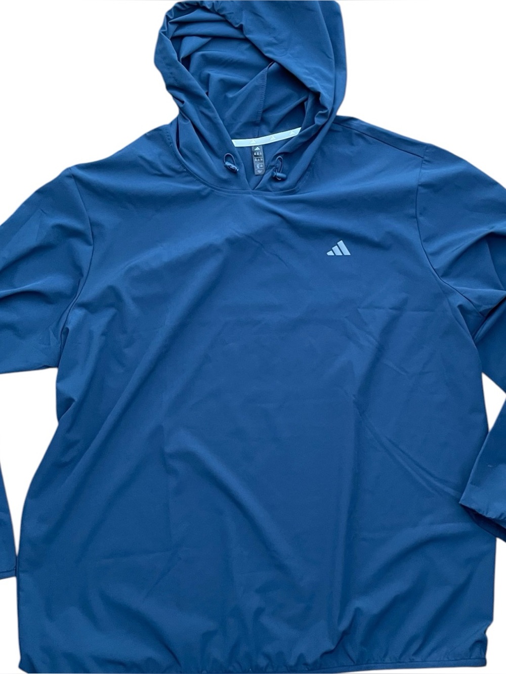 Adidas— lightweight blue hooded activewear sweater